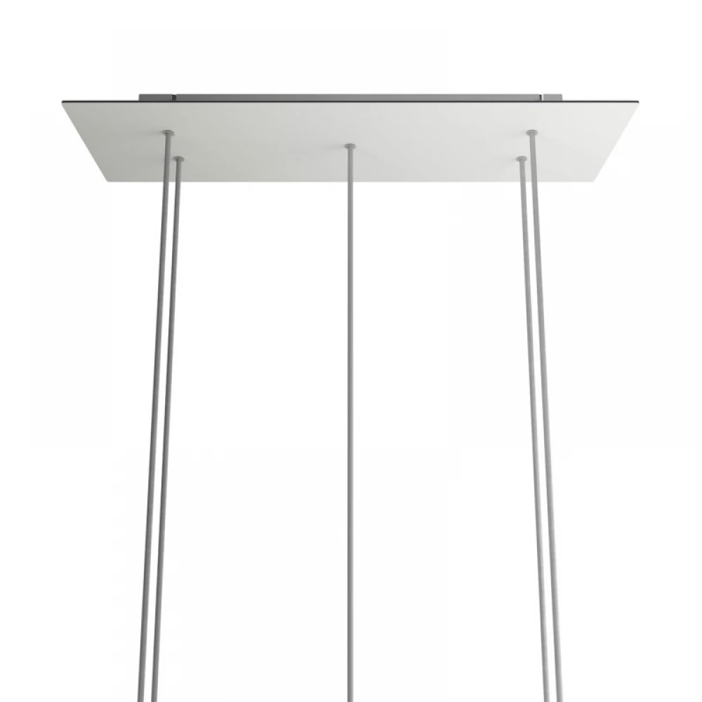 Ορθογώνια Μπάρα Ροζέτα XXL Rose-One με 5 τρύπες, 675 x 225 mm - Λευκό ΜΑΤ Dibond - Creative Cables