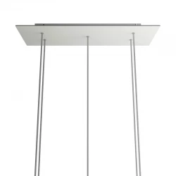 Ορθογώνια Μπάρα Ροζέτα XXL Rose-One με 5 τρύπες, 675 x 225 mm - Λευκό ΜΑΤ Dibond - Creative Cables
