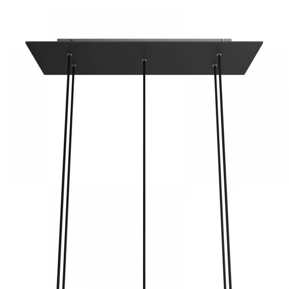 Ορθογώνια Μπάρα Ροζέτα XXL Rose-One με 5 τρύπες, 675 x 225 mm - Μαύρο ΜΑΤ Dibond - Creative Cables