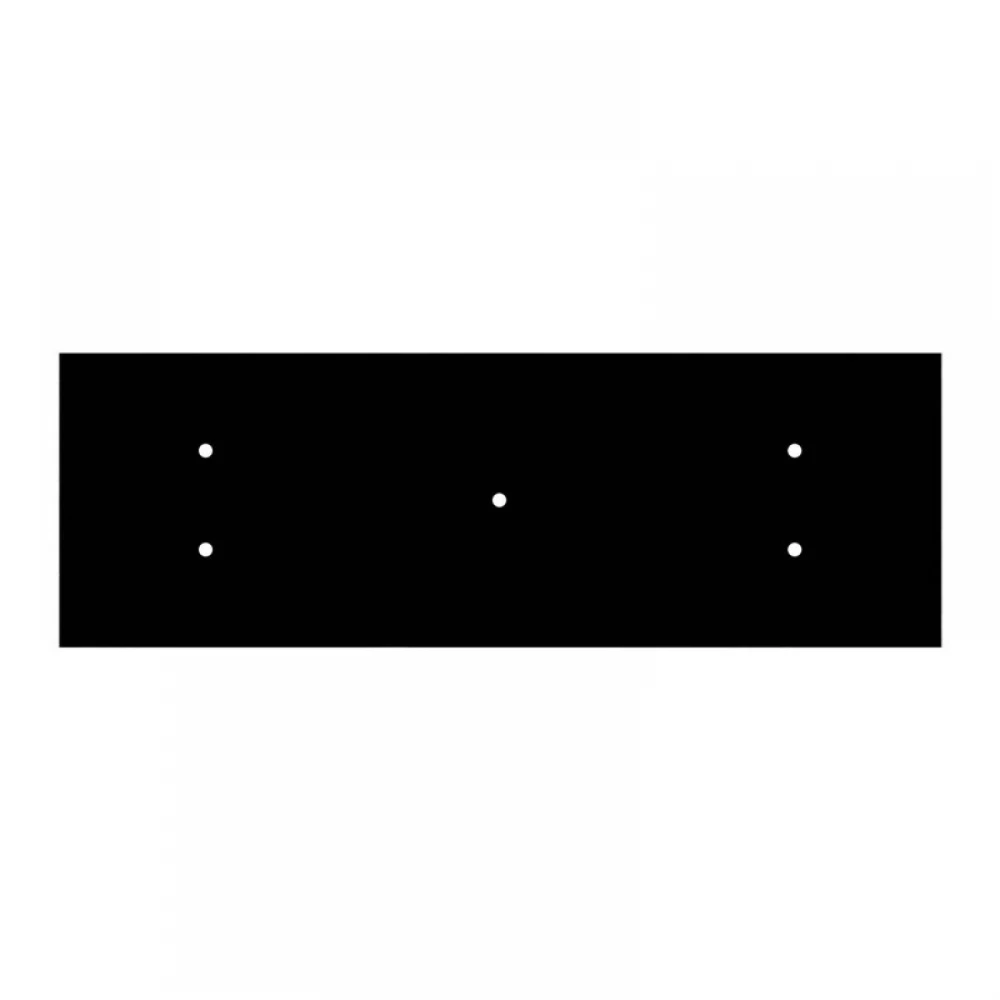 Ορθογώνια Μπάρα Ροζέτα XXL Rose-One με 5 τρύπες, 675 x 225 mm - Μαύρο ΜΑΤ Dibond - Creative Cables