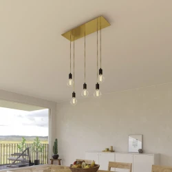 Ορθογώνια Μπάρα Ροζέτα XXL Rose-One με 5 τρύπες, 675 x 225 mm - Χρυσό ΜΑΤ Dibond - Creative Cables