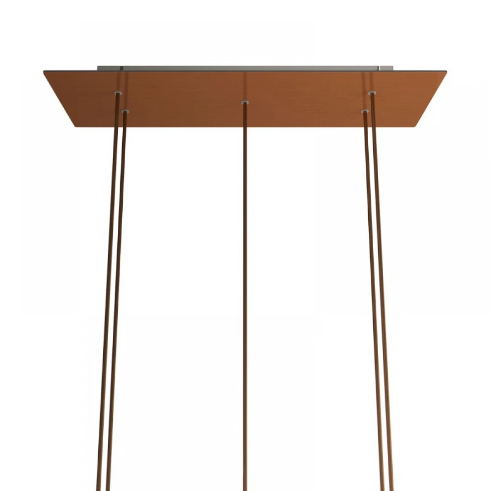 Ορθογώνια Μπάρα Ροζέτα XXL Rose-One με 5 τρύπες, 675 x 225 mm - Χάλκινο ΜΑΤ Dibond - Creative Cables