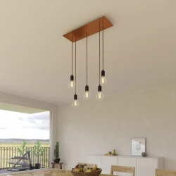 Ορθογώνια Μπάρα Ροζέτα XXL Rose-One με 5 τρύπες, 675 x 225 mm - Χάλκινο ΜΑΤ Dibond - Creative Cables