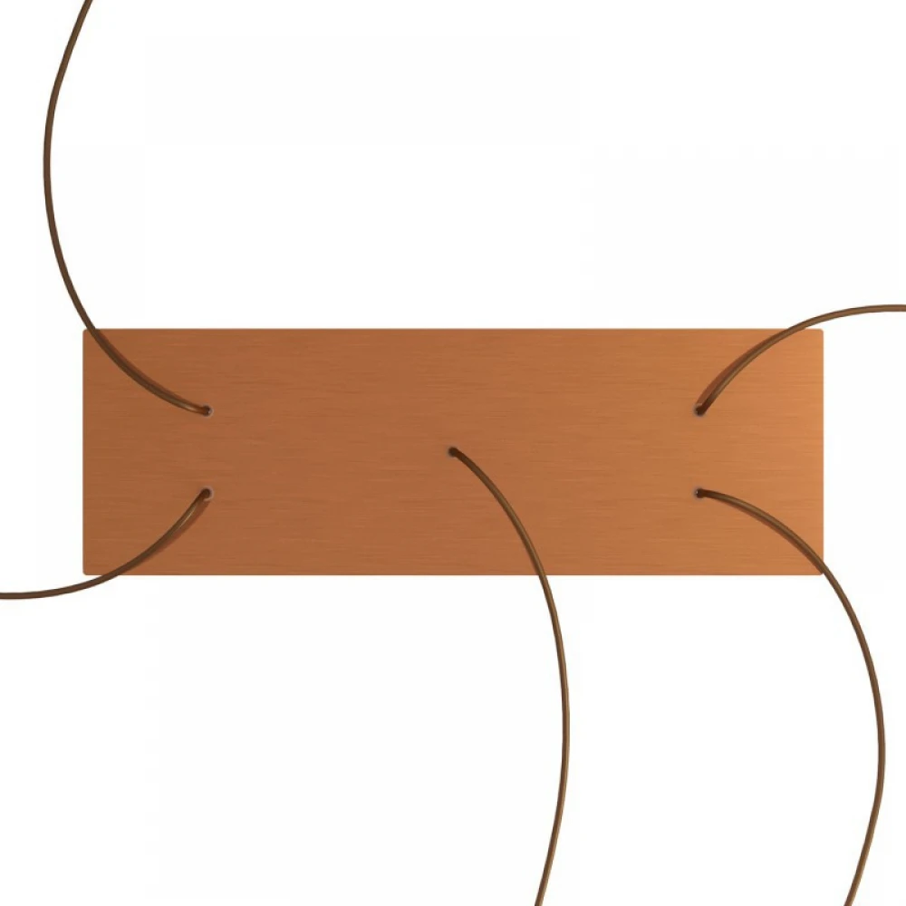 Ορθογώνια Μπάρα Ροζέτα XXL Rose-One με 5 τρύπες, 675 x 225 mm - Χάλκινο ΜΑΤ Dibond - Creative Cables