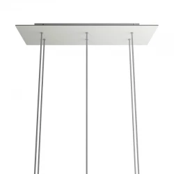 Ορθογώνια Μπάρα Ροζέτα XXL Rose-One με 6 τρύπες, 675 x 225 mm - Λευκό ΜΑΤ Dibond - Creative Cables