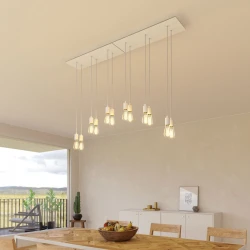 Ορθογώνια Μπάρα Ροζέτα XXL Rose-One με 6 τρύπες, 675 x 225 mm - Λευκό ΜΑΤ Dibond - Creative Cables