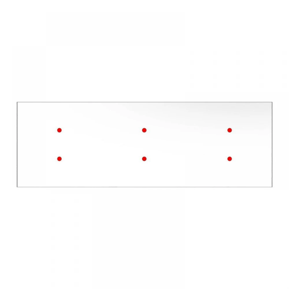 Ορθογώνια Μπάρα Ροζέτα XXL Rose-One με 6 τρύπες, 675 x 225 mm - Λευκό ΜΑΤ Dibond - Creative Cables