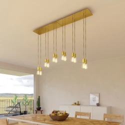 Ορθογώνια Μπάρα Ροζέτα XXL Rose-One με 6 τρύπες, 675 x 225 mm - Χρυσό ΜΑΤ Dibond - Creative Cables