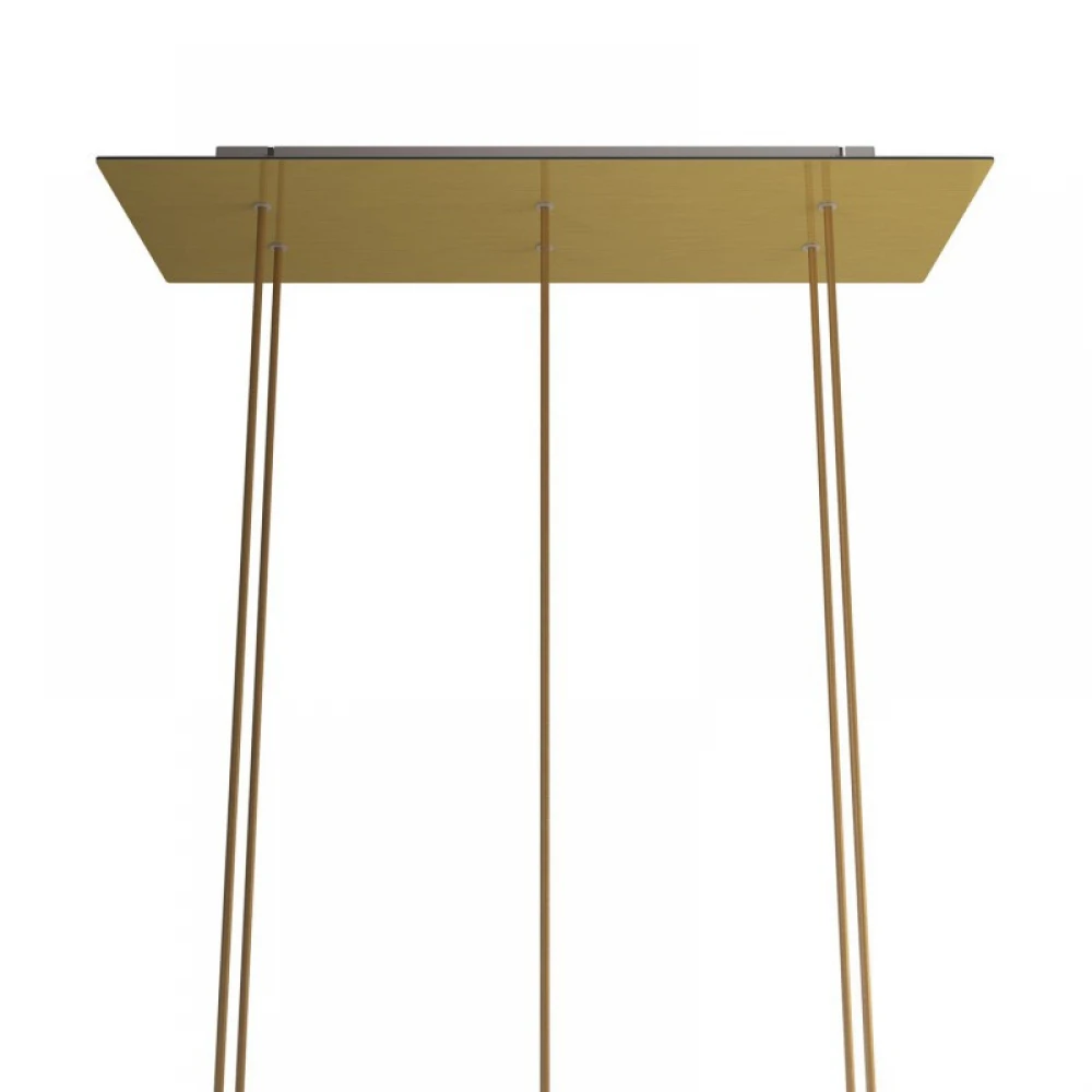 Ορθογώνια Μπάρα Ροζέτα XXL Rose-One με 6 τρύπες, 675 x 225 mm - Χρυσό ΜΑΤ Dibond - Creative Cables