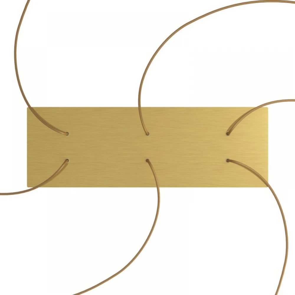 Ορθογώνια Μπάρα Ροζέτα XXL Rose-One με 6 τρύπες, 675 x 225 mm - Χρυσό ΜΑΤ Dibond - Creative Cables