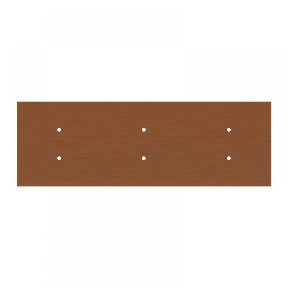 Ορθογώνια Μπάρα Ροζέτα XXL Rose-One με 6 τρύπες, 675 x 225 mm - Χάλκινο ΜΑΤ Dibond - Creative Cables