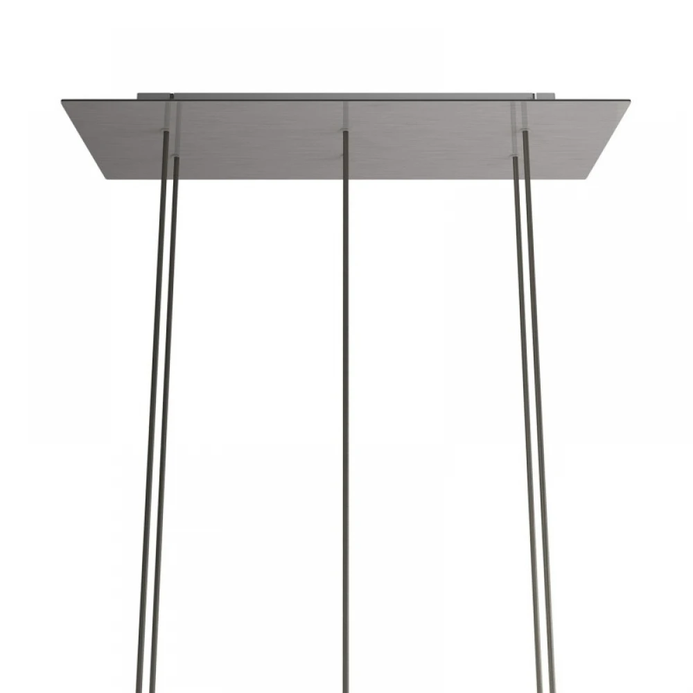 Ορθογώνια Μπάρα Ροζέτα XXL Rose-One με 6 τρύπες, 675 x 225 mm - Νίκελ ΜΑΤ Dibond - Creative Cables