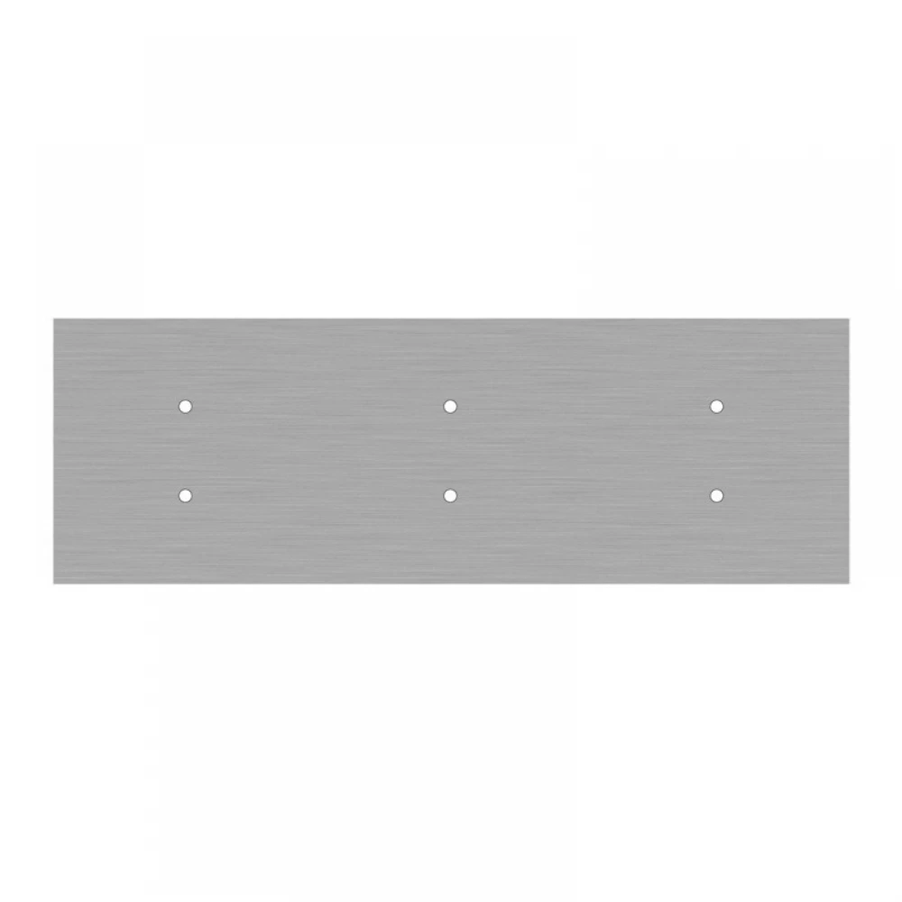 Ορθογώνια Μπάρα Ροζέτα XXL Rose-One με 6 τρύπες, 675 x 225 mm - Νίκελ ΜΑΤ Dibond - Creative Cables