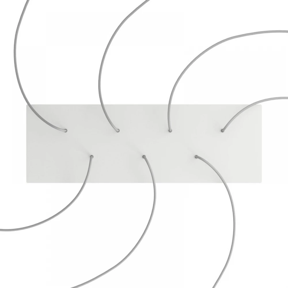 Ορθογώνια Μπάρα Ροζέτα XXL Rose-One με 7 τρύπες, 675 x 225 mm - Λευκό ΜΑΤ Dibond - Creative Cables