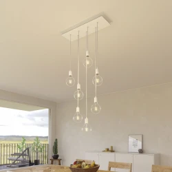Ορθογώνια Μπάρα Ροζέτα XXL Rose-One με 7 τρύπες, 675 x 225 mm - Λευκό ΜΑΤ Dibond - Creative Cables
