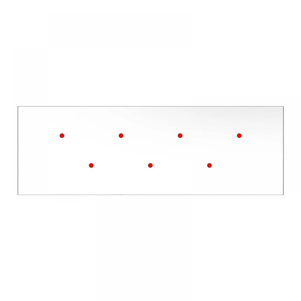 Ορθογώνια Μπάρα Ροζέτα XXL Rose-One με 7 τρύπες, 675 x 225 mm - Λευκό ΜΑΤ Dibond - Creative Cables