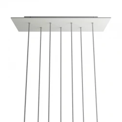 Ορθογώνια Μπάρα Ροζέτα XXL Rose-One με 7 τρύπες, 675 x 225 mm - Λευκό ΜΑΤ Dibond - Creative Cables