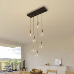 Ορθογώνια Μπάρα Ροζέτα XXL Rose-One με 7 τρύπες, 675 x 225 mm - Μαύρο ΜΑΤ Dibond - Creative Cables
