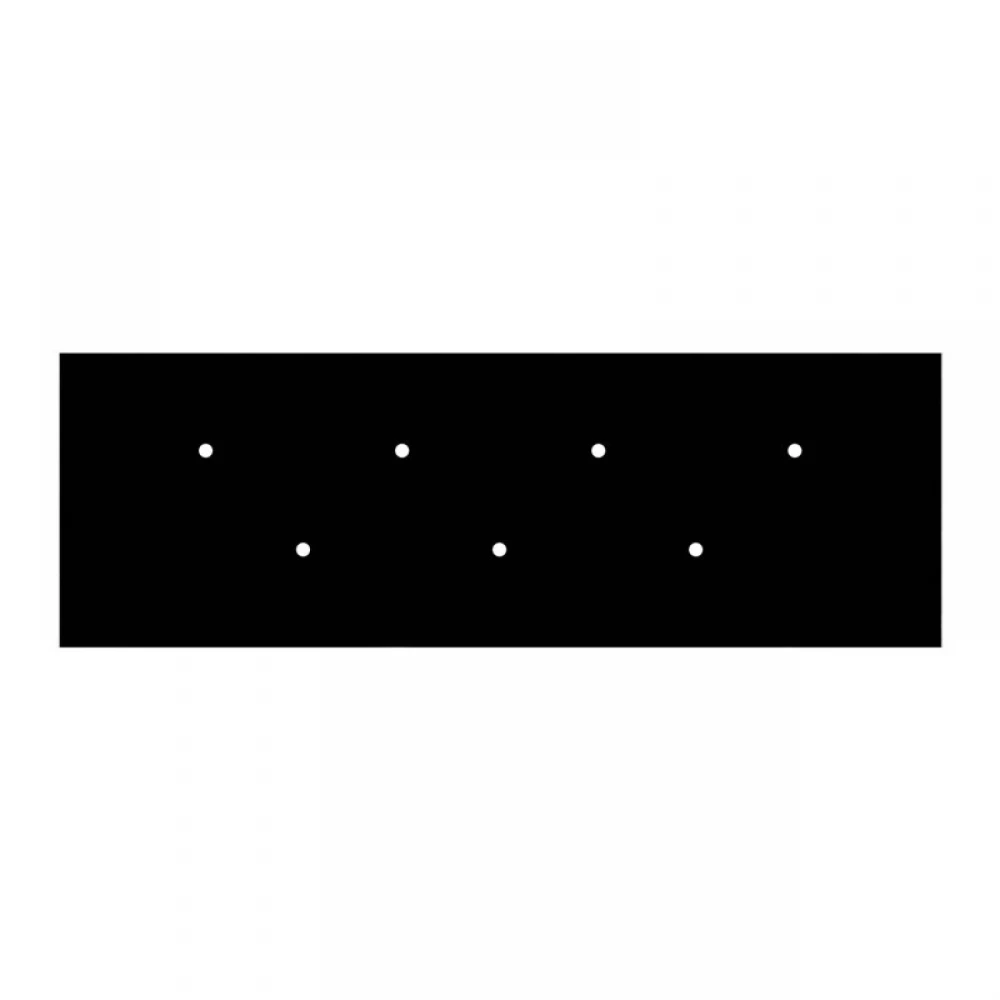 Ορθογώνια Μπάρα Ροζέτα XXL Rose-One με 7 τρύπες, 675 x 225 mm - Μαύρο ΜΑΤ Dibond - Creative Cables