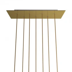 Ορθογώνια Μπάρα Ροζέτα XXL Rose-One με 7 τρύπες, 675 x 225 mm - Χρυσό ΜΑΤ Dibond - Creative Cables