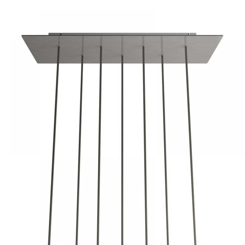 Ορθογώνια Μπάρα Ροζέτα XXL Rose-One με 7 τρύπες, 675 x 225 mm - Νίκελ ΜΑΤ Dibond - Creative Cables