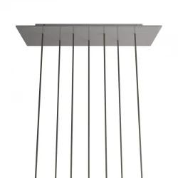 Ορθογώνια Μπάρα Ροζέτα XXL Rose-One με 7 τρύπες, 675 x 225 mm - Νίκελ ΜΑΤ Dibond - Creative Cables