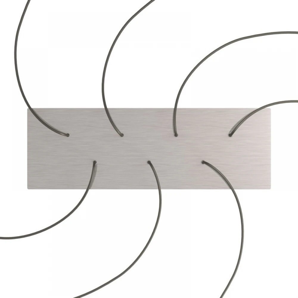 Ορθογώνια Μπάρα Ροζέτα XXL Rose-One με 7 τρύπες, 675 x 225 mm - Νίκελ ΜΑΤ Dibond - Creative Cables