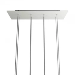 Ορθογώνια Μπάρα Ροζέτα XXL Rose-One με 8 τρύπες, 675 x 225 mm - Λευκό ΜΑΤ Dibond - Creative Cables