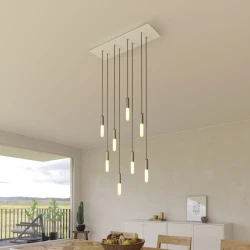 Ορθογώνια Μπάρα Ροζέτα XXL Rose-One με 8 τρύπες, 675 x 225 mm - Λευκό ΜΑΤ Dibond - Creative Cables