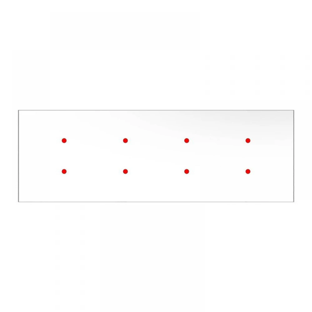 Ορθογώνια Μπάρα Ροζέτα XXL Rose-One με 8 τρύπες, 675 x 225 mm - Λευκό ΜΑΤ Dibond - Creative Cables