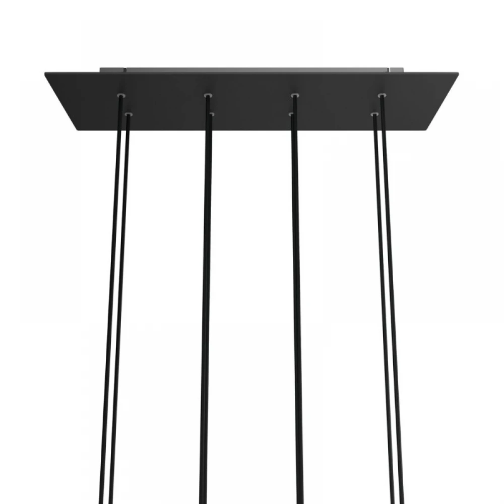 Ορθογώνια Μπάρα Ροζέτα XXL Rose-One με 8 τρύπες, 675 x 225 mm - Μαύρο ΜΑΤ Dibond - Creative Cables