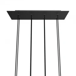 Ορθογώνια Μπάρα Ροζέτα XXL Rose-One με 8 τρύπες, 675 x 225 mm - Μαύρο ΜΑΤ Dibond - Creative Cables
