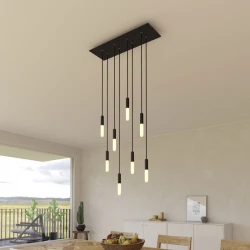 Ορθογώνια Μπάρα Ροζέτα XXL Rose-One με 8 τρύπες, 675 x 225 mm - Μαύρο ΜΑΤ Dibond - Creative Cables