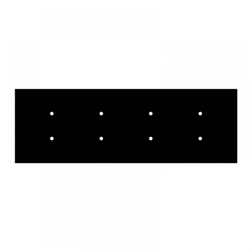 Ορθογώνια Μπάρα Ροζέτα XXL Rose-One με 8 τρύπες, 675 x 225 mm - Μαύρο ΜΑΤ Dibond - Creative Cables