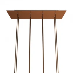 Ορθογώνια Μπάρα Ροζέτα XXL Rose-One με 8 τρύπες, 675 x 225 mm - Χάλκινο ΜΑΤ Dibond - Creative Cables