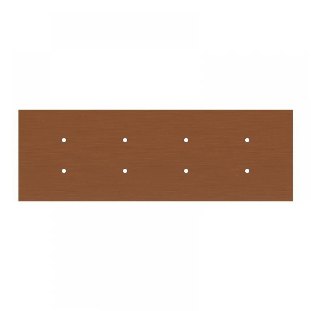 Ορθογώνια Μπάρα Ροζέτα XXL Rose-One με 8 τρύπες, 675 x 225 mm - Χάλκινο ΜΑΤ Dibond - Creative Cables