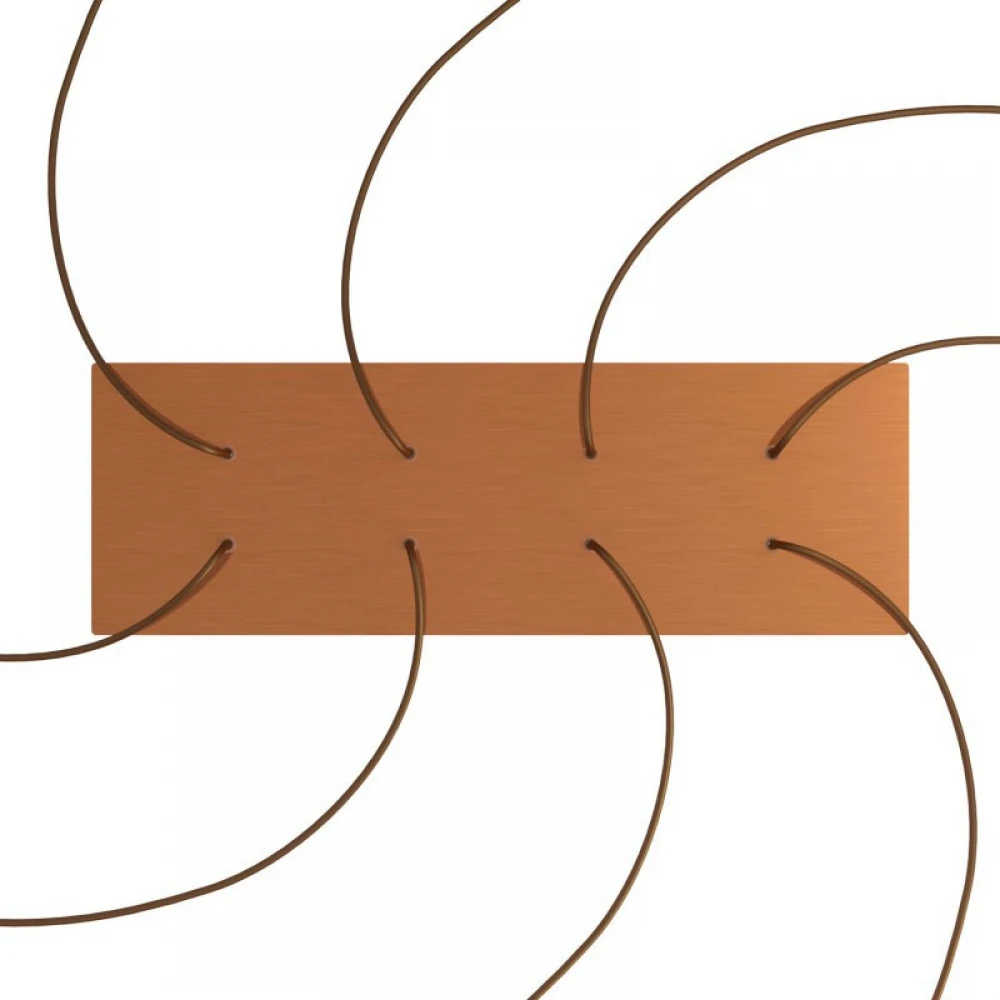 Ορθογώνια Μπάρα Ροζέτα XXL Rose-One με 8 τρύπες, 675 x 225 mm - Χάλκινο ΜΑΤ Dibond - Creative Cables