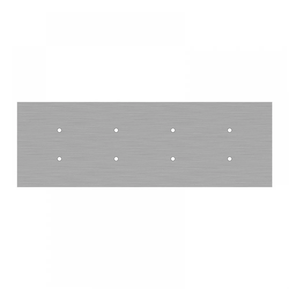 Ορθογώνια Μπάρα Ροζέτα XXL Rose-One με 8 τρύπες, 675 x 225 mm - Νίκελ ΜΑΤ Dibond - Creative Cables
