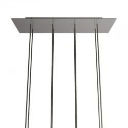 Ορθογώνια Μπάρα Ροζέτα XXL Rose-One με 8 τρύπες, 675 x 225 mm - Νίκελ ΜΑΤ Dibond - Creative Cables