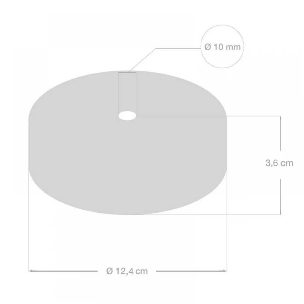 Ροζέτα Φωτιστικού Ξύλινη καλυμμένη με Δέρμα, Μαύρη - Creative Cables