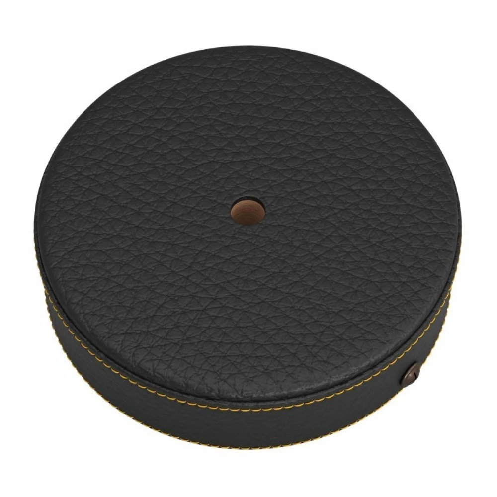 Ροζέτα Φωτιστικού Ξύλινη καλυμμένη με Δέρμα, Μαύρη - Creative Cables