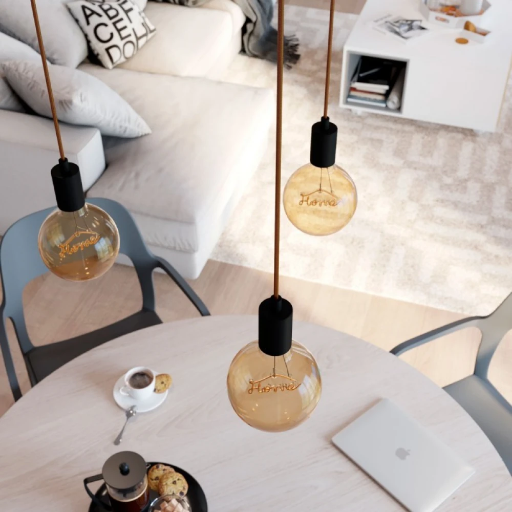 Λαμπτήρας LED Για Κρεμαστό Φωτιστικό - Γλόμπος G125 Filament "Home" Μελί Γυαλί - 4W E27 Διακοσμητικός Vintage 2000K - Creative Cables