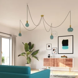 LED Λαμπτήρας Μπλε (Ocean Blue) Cobble με Σπιράλ Νήμα Filament 4W 220-240V E27 Dimmable 2200K - Creative Cables