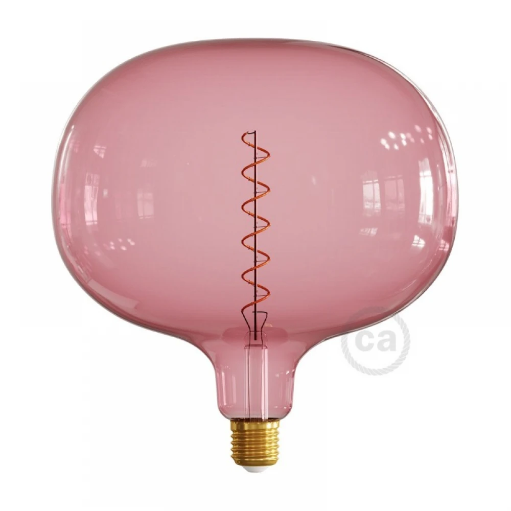 LED Λαμπτήρας Ροζέ (Berry Red) Cobble με Σπιράλ Νήμα Filament 4W 220-240V E27 Dimmable 2200K - Creative Cables
