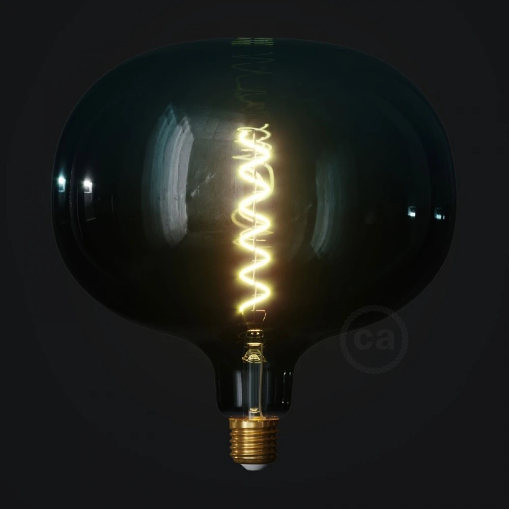 LED Λαμπτήρας Ομίχλη Φυμέ-Μπλε (Dusk) Cobble με Σπιράλ Νήμα Filament 4W 220-240V E27 Dimmable 2200K - Creative Cables