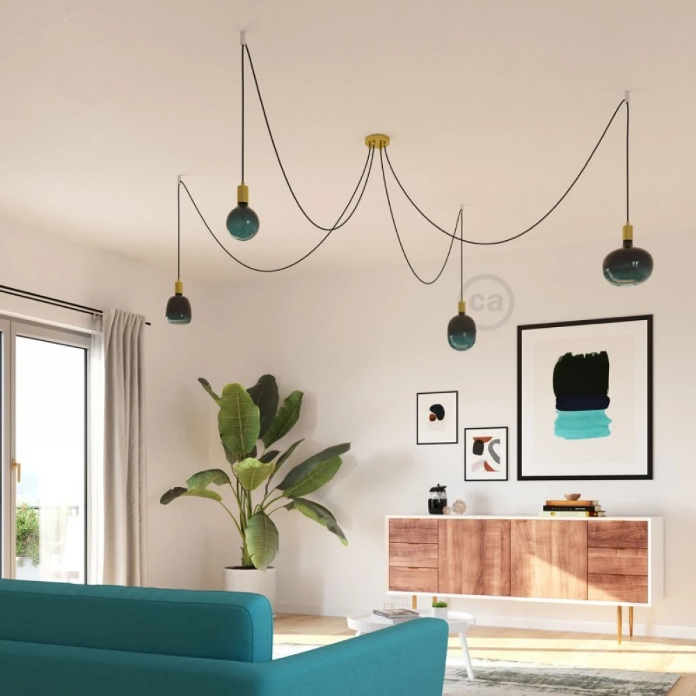 LED Λαμπτήρας Ομίχλη Φυμέ-Μπλε (Dusk) Cobble με Σπιράλ Νήμα Filament 4W 220-240V E27 Dimmable 2200K - Creative Cables