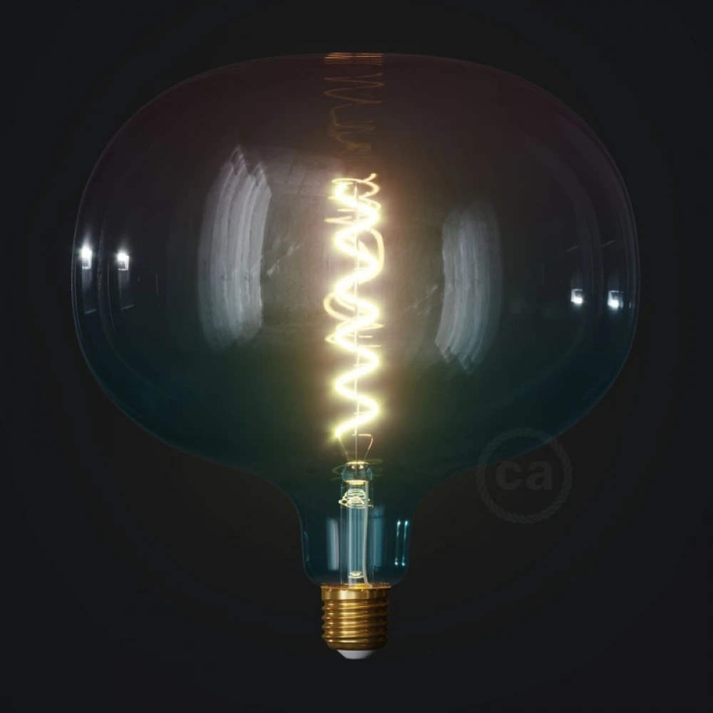 LED Λαμπτήρας Όνειρο Ροζέ-Μπλε (Dream) Cobble με Σπιράλ Νήμα Filament 4W 220-240V E27 Dimmable 2200K - Creative Cables