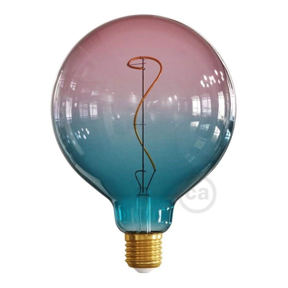 LED Λαμπτήρας Γλόμπος Όνειρο Ροζέ-Μπλε (Dream) G125 με Νήμα Άμπελος 4W Filament E27 Dimmable 2200K - Creative Cables
