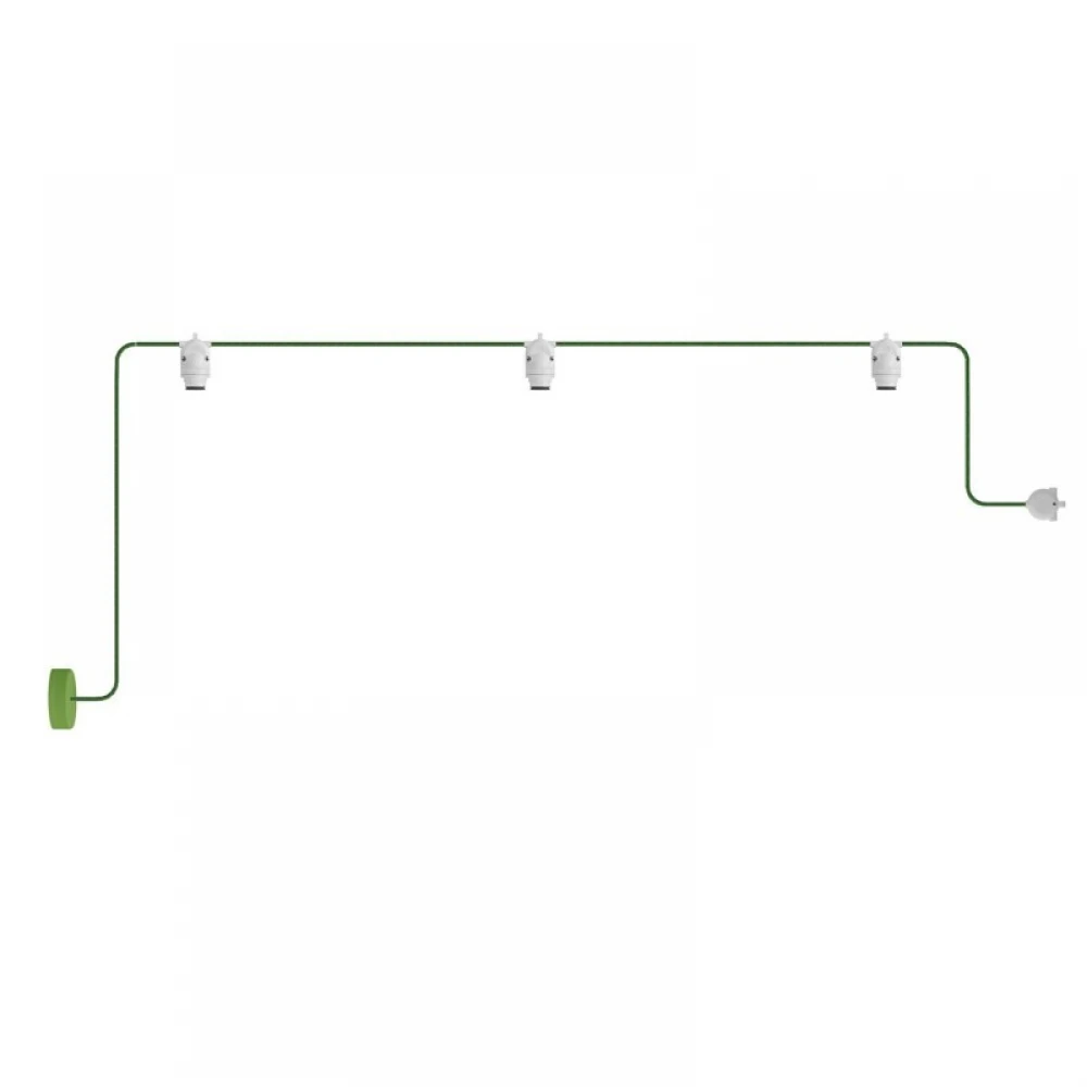 Γιρλάντα Εξωτερικού Χώρου EIVA με 3 λάμπες και ροζέτα Λευκό - Creative Cables