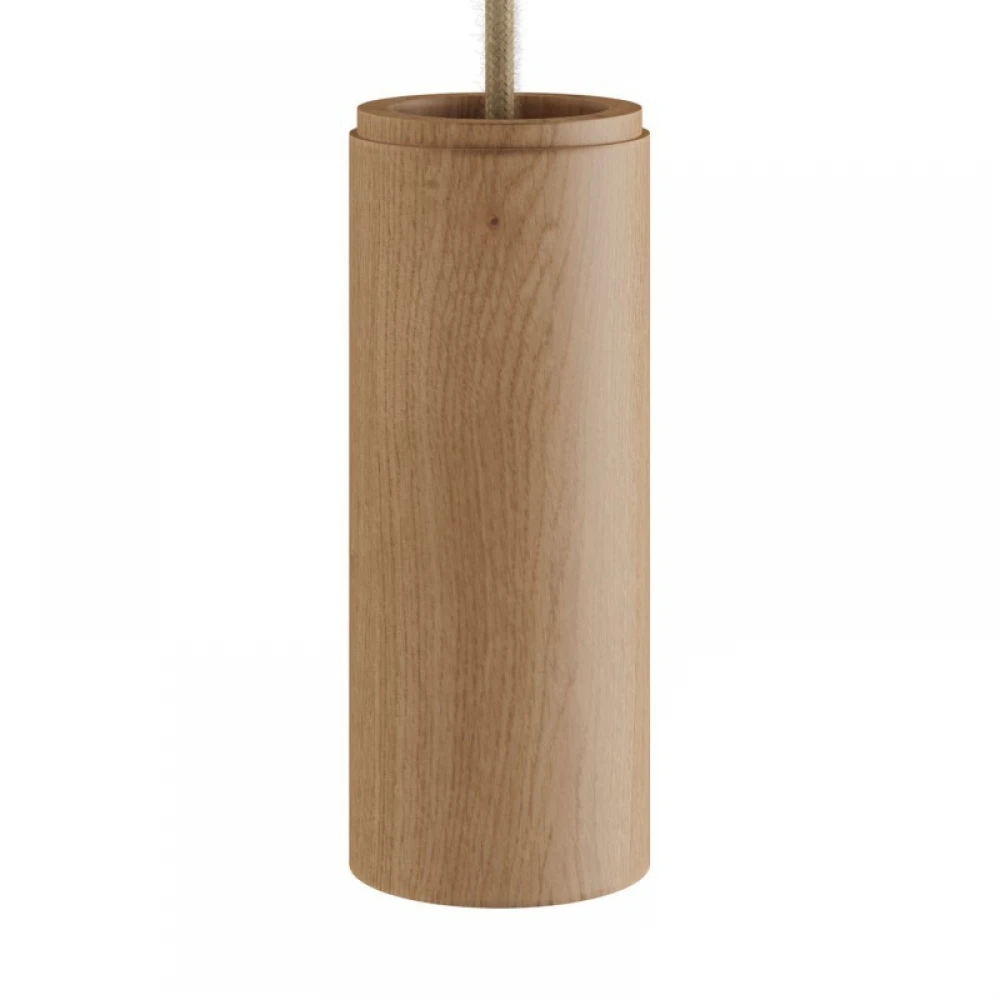 Κρεμαστό Ξύλινο Σποτ Σωληνωτό Tub-E14 με Ξύλο - Made in Italy - Creative Cables